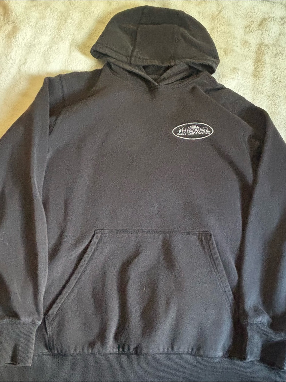 Black Hooded Sweatshirt with Small Chest Logo - Men